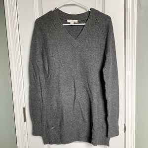 TREASURE & BOND GREY V-NECK OVERSIZED SWEATER